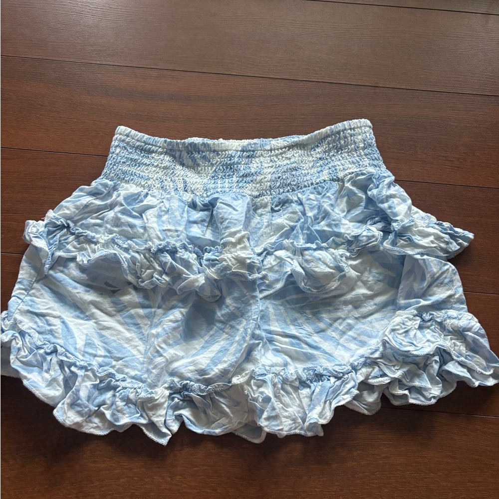 Ocean Drive Blue and White Mini Skirt
